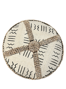  Bamileke Shield With MudCloth and Cowrie Cross
