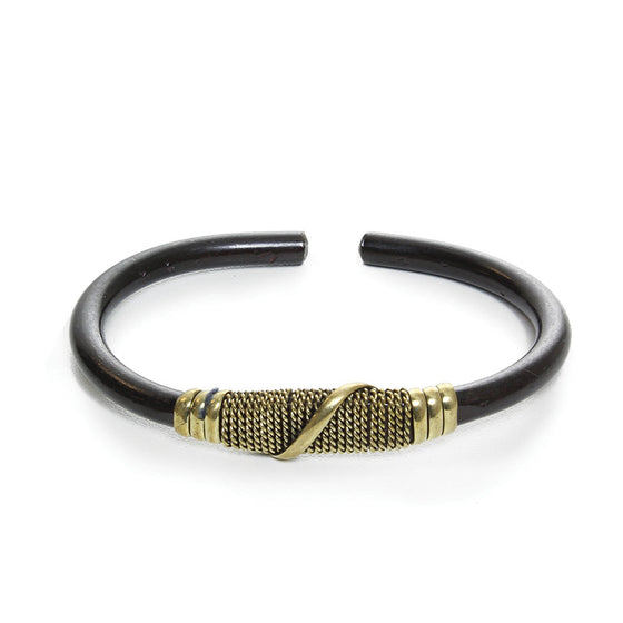 Black/Brass Twist Metal Bracelet