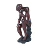 Thinker Statue On Stool: Dk.Brown 10-12"