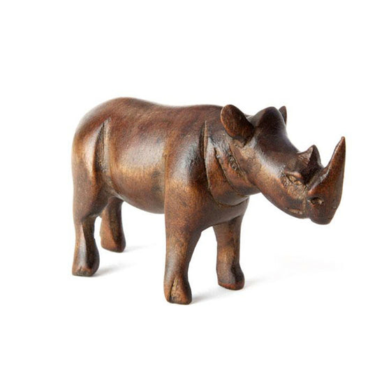 Wooden Rhino Sculpture